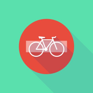 Uzun gölge bir bisiklet ile simgesini girmeyin