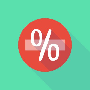 Uzun gölge bir indirim işareti simgesiyle girmeyin