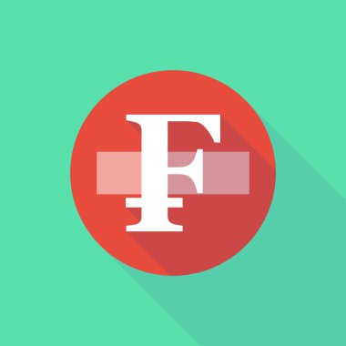 Uzun gölge bir İsviçre Frangı işareti simgesiyle girmeyin