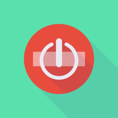 Uzun gölge bir kapama düğmesi simgesi girmeyin