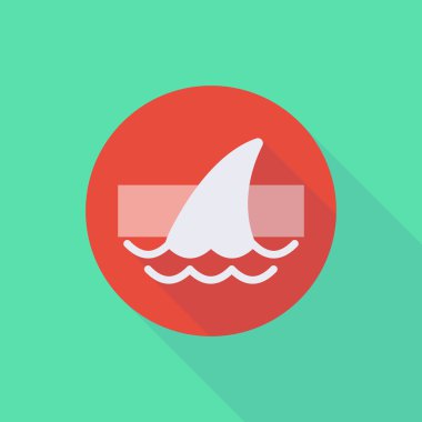 Uzun gölge bir Köpekbalığı yüzgeci simgesiyle girmeyin