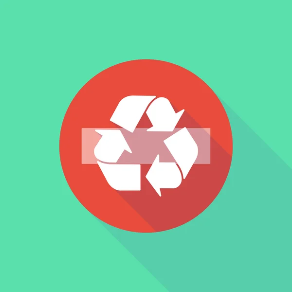Ombre longue ne pas entrer icône avec un signe de recyclage — Image vectorielle