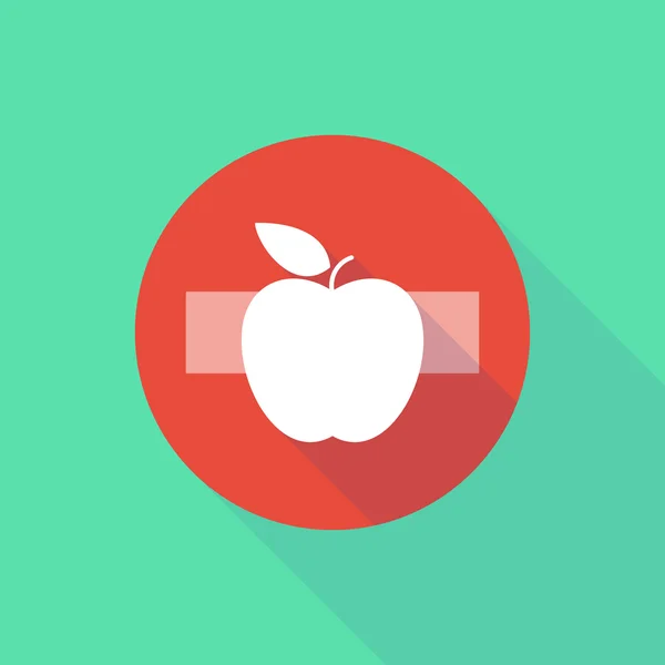 Long shadow do not enter icon with an apple — Stock Vector