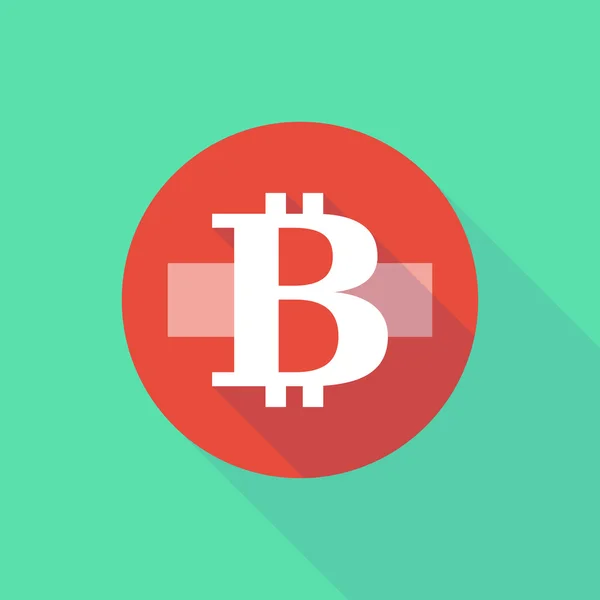 Langer Schatten kein Icon mit Bitcoin-Zeichen eingeben — Stockvektor