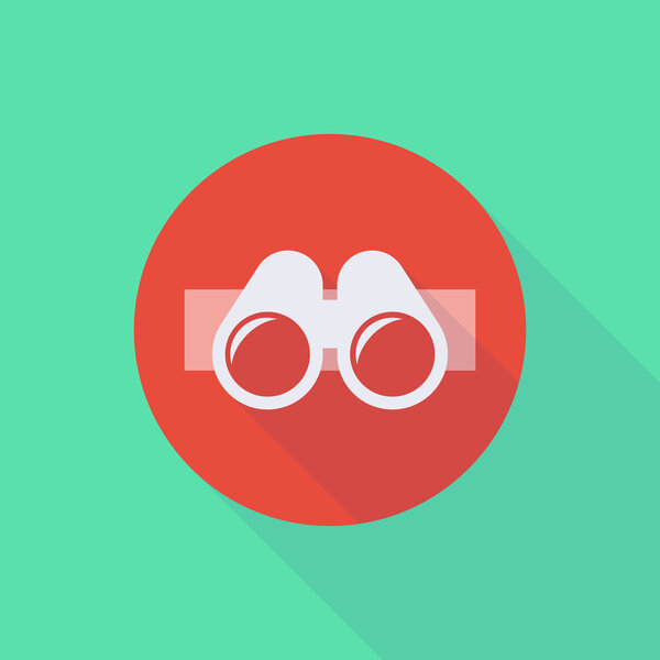 Long shadow do not enter icon with a binoculars
