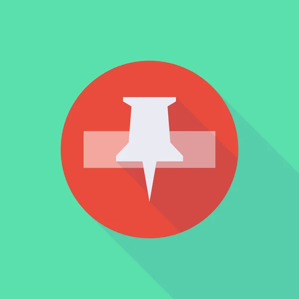 Long shadow do not enter icon with a push pin — Stock Illustration Long shadow do not enter icon with a push pin Stock Illustration