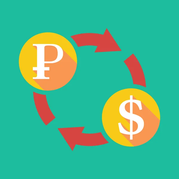 Échanger signe avec un signe de rouble et un signe de dollar — Image vectorielle