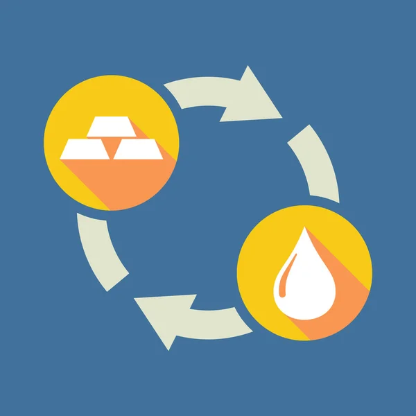 交换标志与金条和燃料滴 — 图库矢量图片