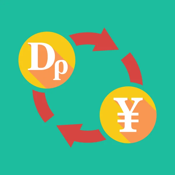 交换与德拉克马符号和日元符号标志 — 图库矢量图片