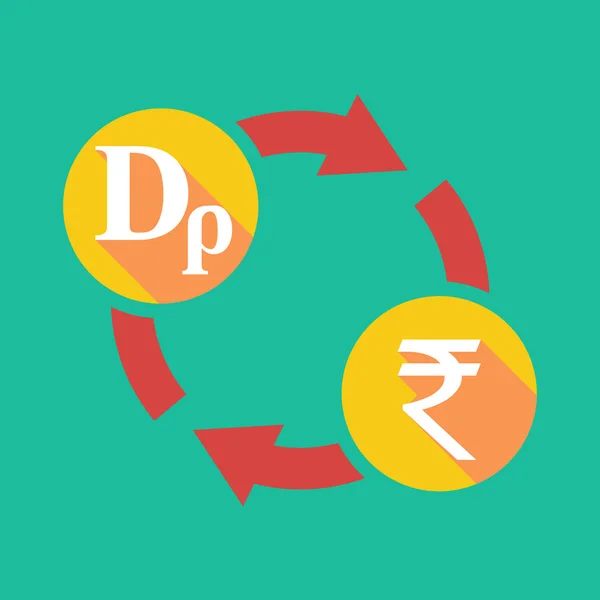 Знак обмена с драхмой и рупией — стоковый вектор