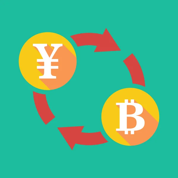 Signo de cambio con un signo de yen y un signo de moneda de poco — Vector de stock
