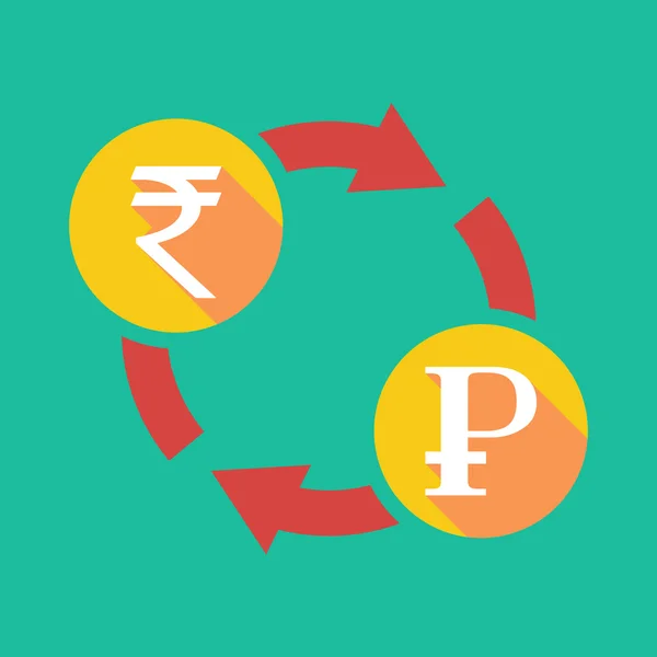 Exchange jele a rúpia jele, és egy rubel jele — Stock Vector