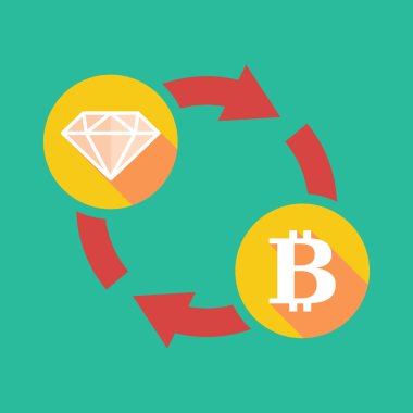 Exchange işareti bir elmas ve biraz para işareti