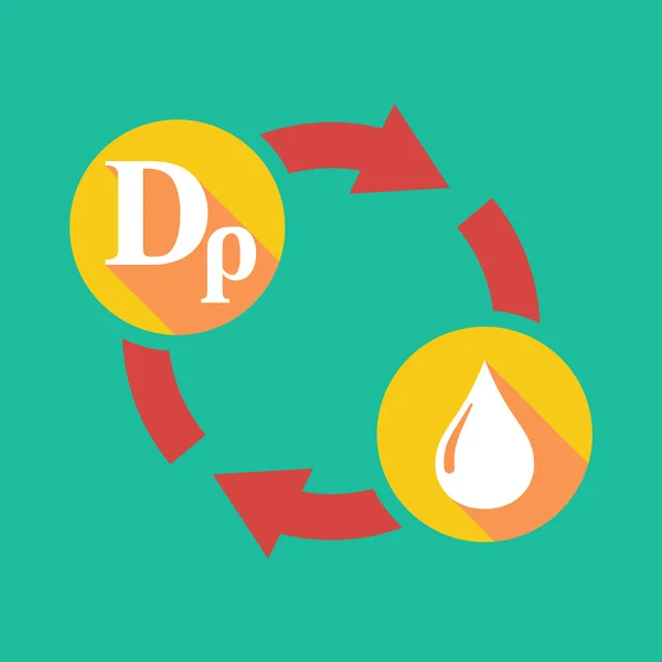 Utbyte tecken med ett drakman tecken och en droppe bränsle — Stock vektor