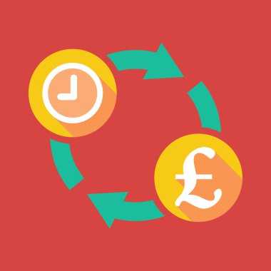 Exchange işareti bir saat ve bir sayı işareti ile