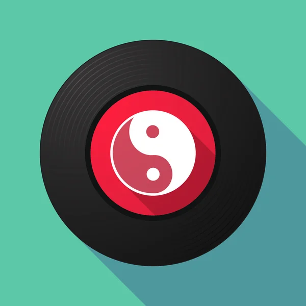 Gravação de vinil com um yang ying — Vetor de Stock