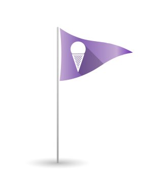 Dondurma koni ile Golf bayrak