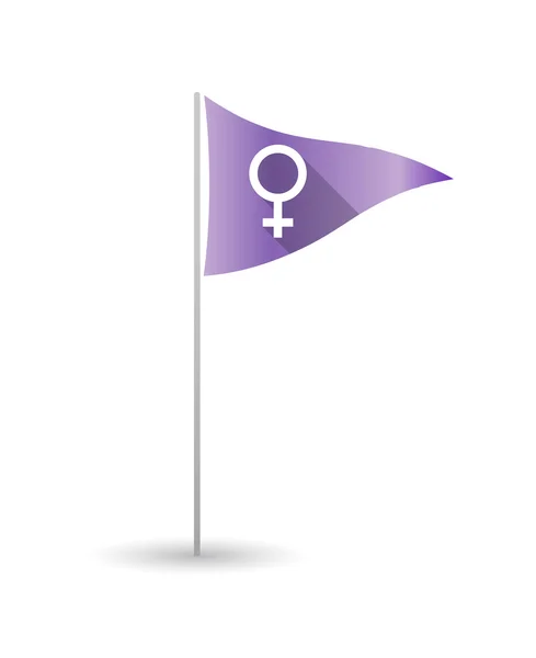 Bandera de golf con un signo femenino — Vector de stock