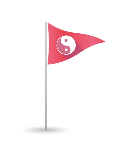 Golf flag with a ying yang — Stock Vector