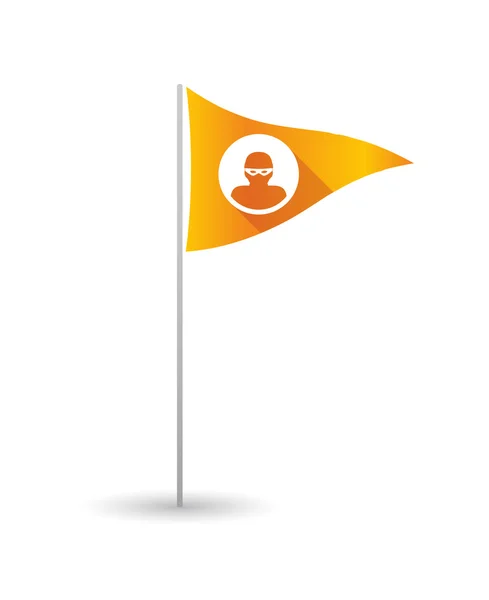 Golf vlag met een dief — Stockvector
