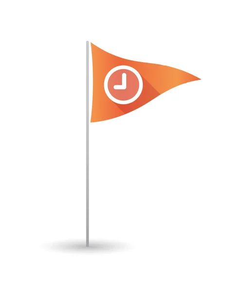 Golf flag with a clock — Stock Vector