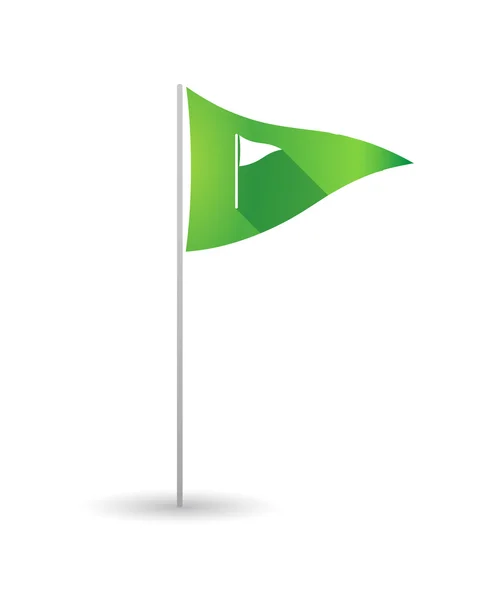 Golf flag with a golf flag — Stock Vector