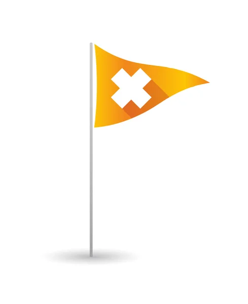 Golf vlag met een irriterende stof ondertekenen — Stockvector