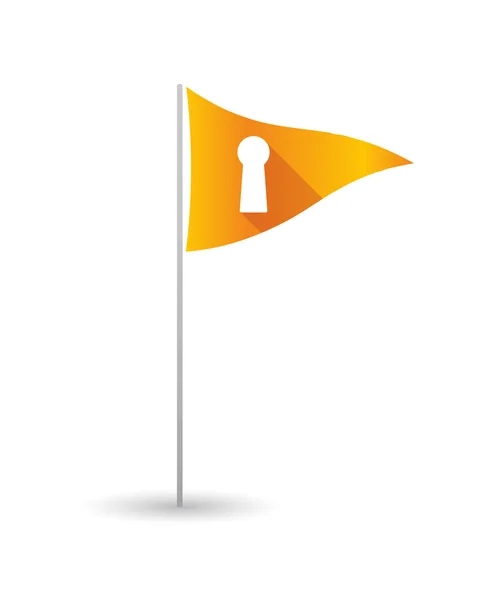 一个关键的洞高尔夫旗 — 图库矢量图片