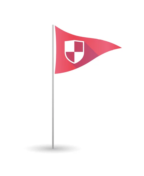 Golf vlag met een schild — Stockvector