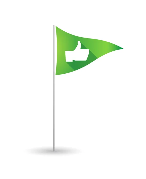 Golf flag with a thumb up hand — Stock Vector