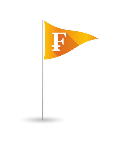 Σημαία του γκολφ με ένα σημάδι Ελβετικό Φράγκο — Διανυσματικό Αρχείο