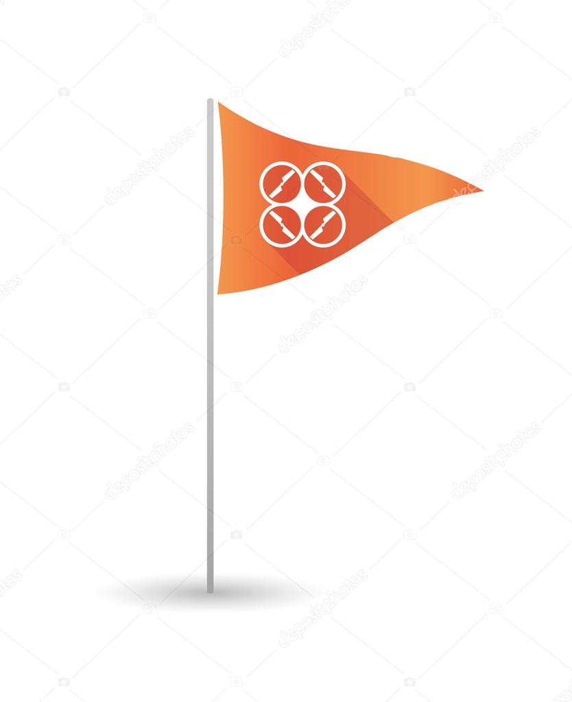 Golf flag with a drone