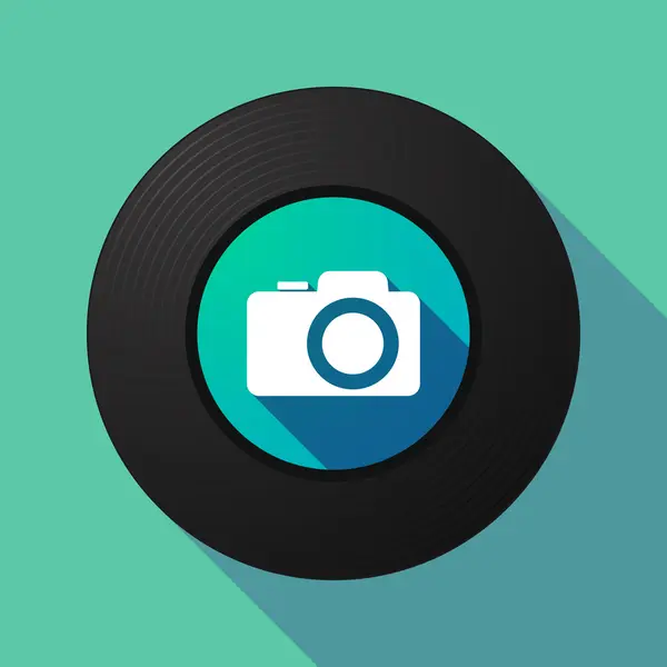 Vinyl record with a photo camera — Stock Vector