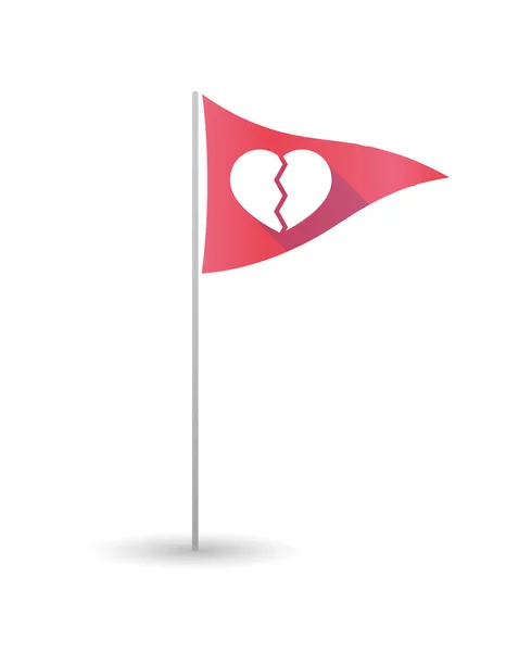 Golf flag with a broken heart — Stock Vector