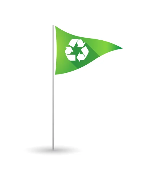 Bandeira de golfe com um sinal de reciclagem — Vetor de Stock