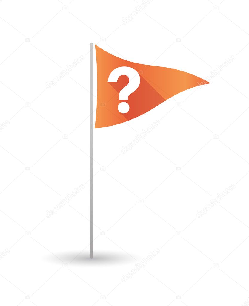 Golf flag with a question sign