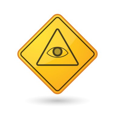 Awareness sign with  an all seeing eye clipart
