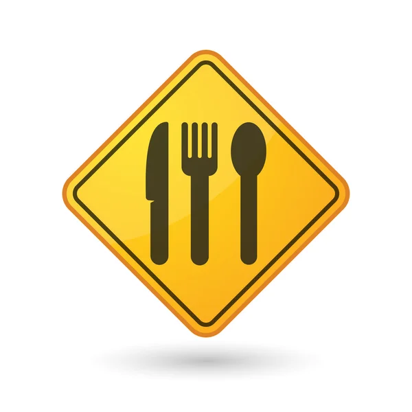 Awareness sign with  cutlery — Stock Vector