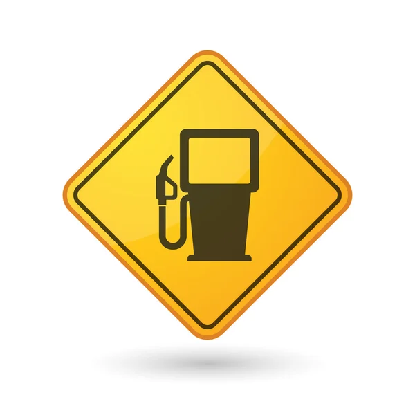 Awareness sign with  a gas station — Stock Vector