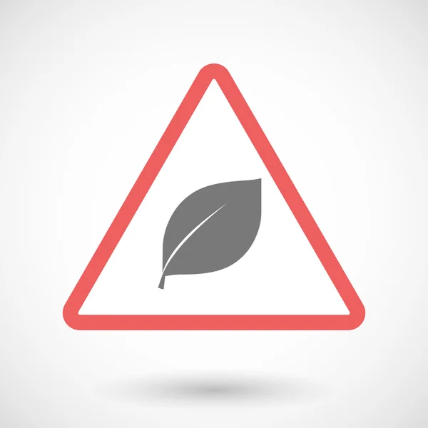 Предупреждающий сигнал с листом — стоковый вектор