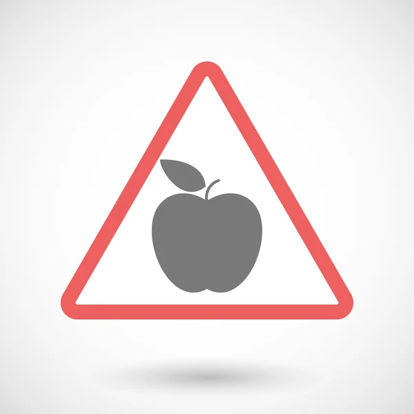 Varningssignal med ett äpple — Stock vektor