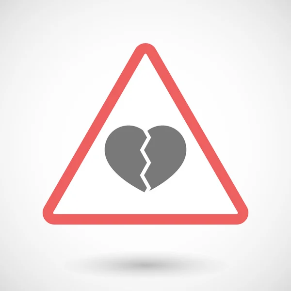 Kırık bir kalp ile uyarı sinyali — Stok Vektör