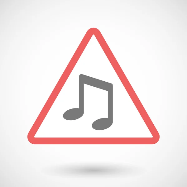 Warning signal with a note music — Stock Vector
