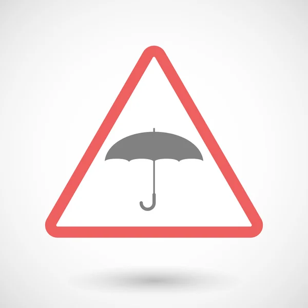 Sinal de aviso com um guarda-chuva — Vetor de Stock