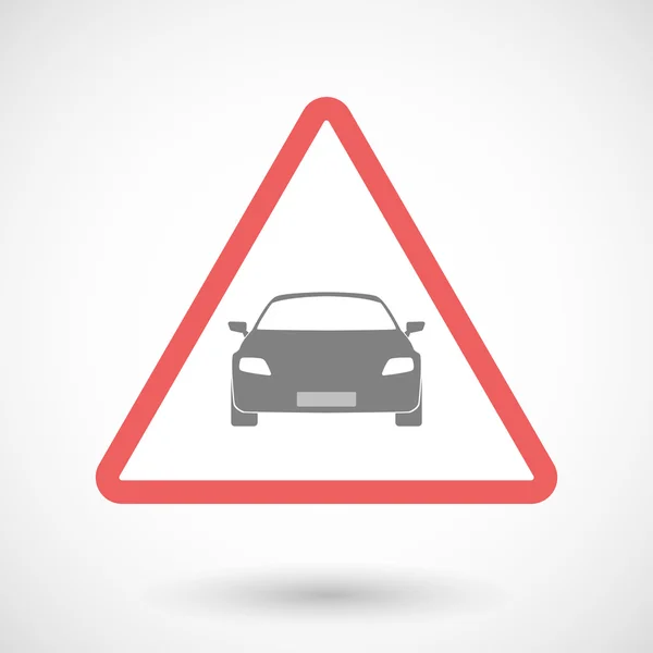 Signal d'avertissement avec une voiture — Image vectorielle