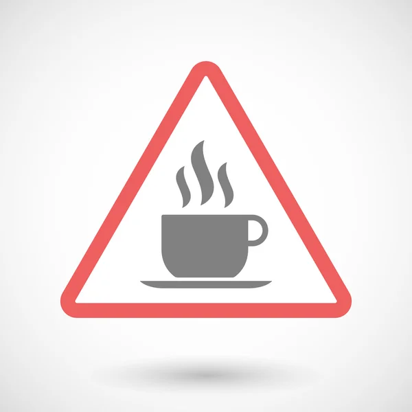 Warning signal with a cup of coffee — Stock Vector