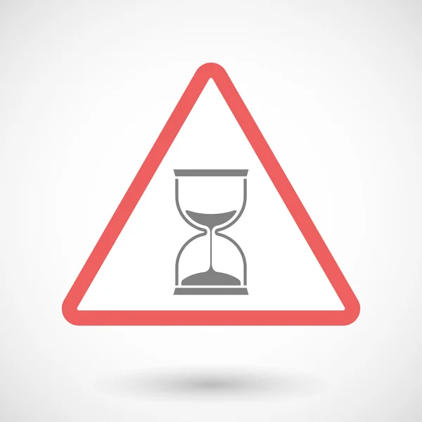 Señal de advertencia con un reloj de arena — Vector de stock