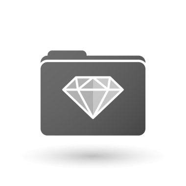 Bir elmas ile izole klasör simgesi