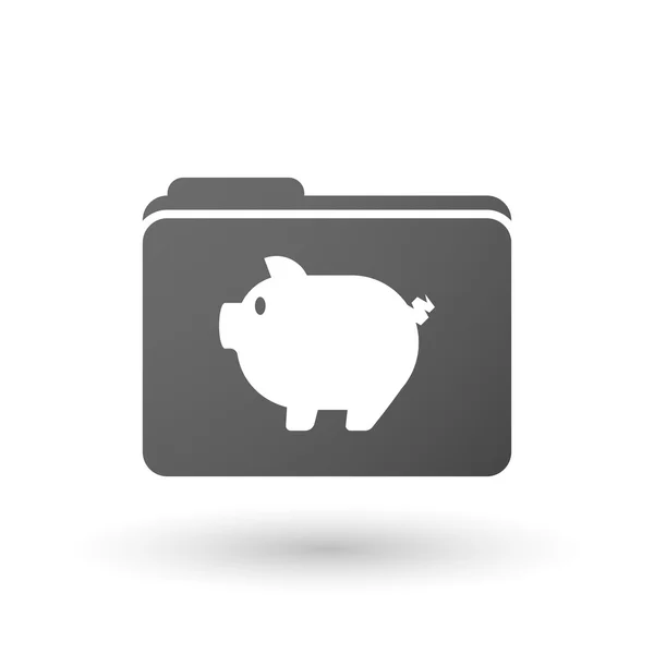 Isolated folder icon with a pig — Stock Vector