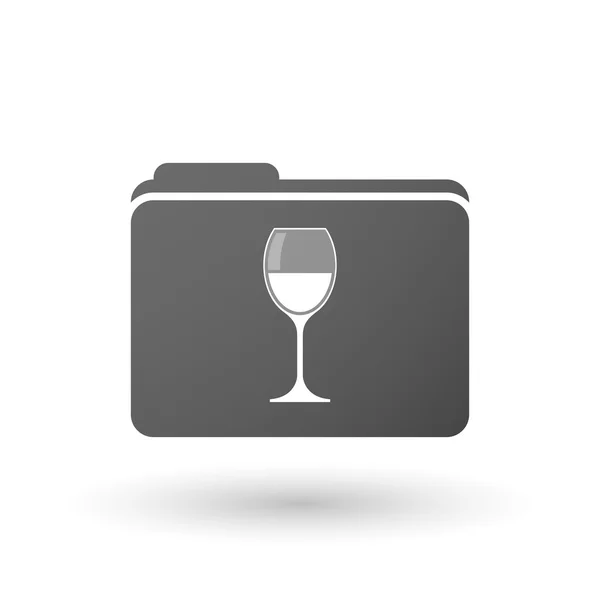 Изолированная иконка папки с чашкой вина — стоковый вектор